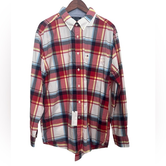Tommy Hilfiger Men Plaid Long Sleeve Shirt XL NWT - Picture 1 of 7